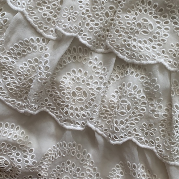 Joie Silk Altha Eyelet Porcelain Ruffle‎ Dress - Picture 16 of 16